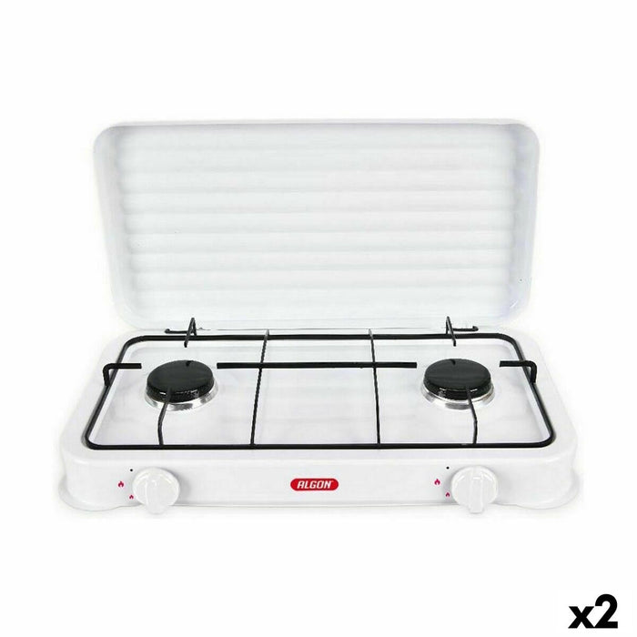 sobă cu gaz Algon Cu Capac Alb 4400 W 55 x 7 x 32 cm (2 Unități)