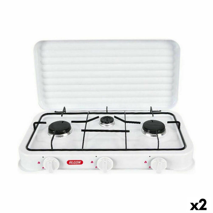 sobă cu gaz Algon Cu Capac Alb 5400 W 55 x 7 x 32 cm (2 Unități)