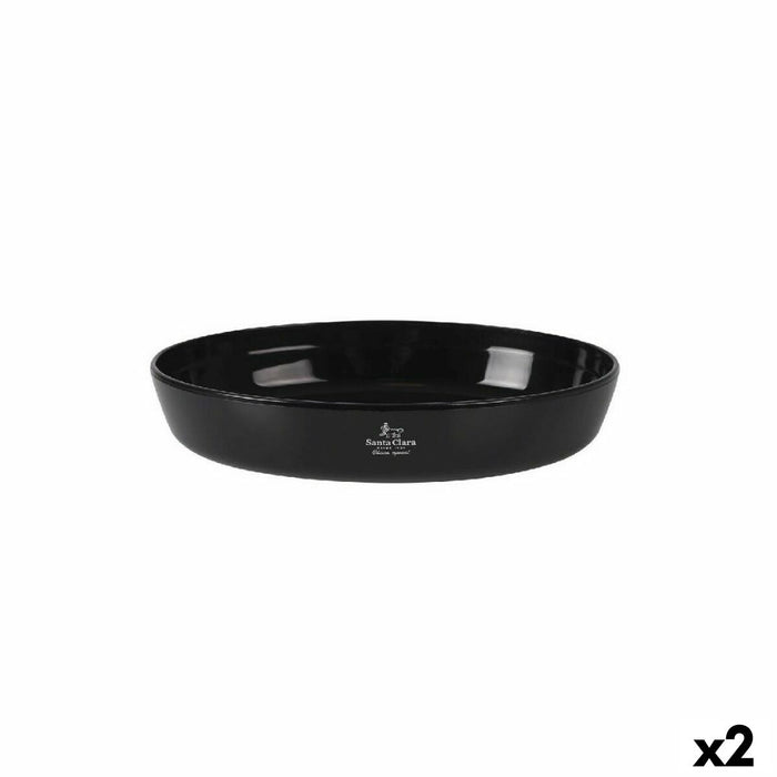 Vas pentru Cuptor Santa Clara Silicon Sticlă borosilicată Oval 30 x 21 x 6,5 cm (2 Unități)