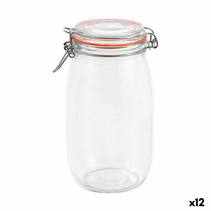 Borcan La Mediterránea Ermetic Sticlă 1,5 L (12 Unități)