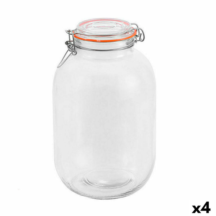 Borcan La Mediterránea Ermetic Sticlă 4,2 L (4 Unități)