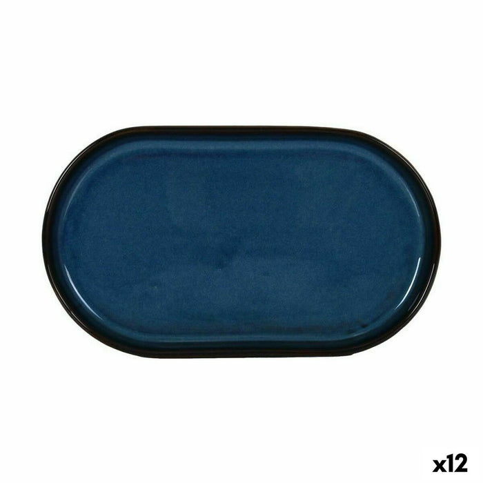 Tavă pentru gustari La Mediterránea Chester Albastru Oval 25,3 x 13,5 x 2,6 cm (12 Unități)
