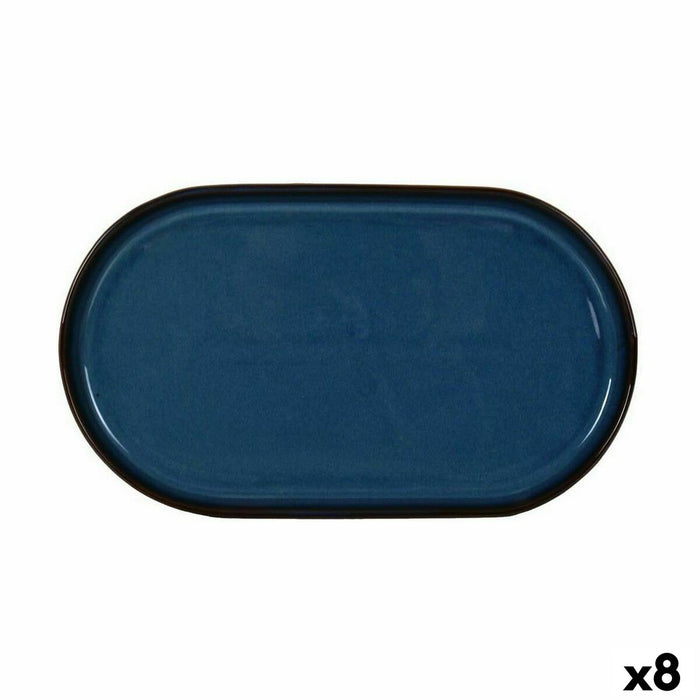 Tavă pentru gustari La Mediterránea Chester Albastru Oval 30,5 x 17,5 x 2,8 cm (8 Unități)
