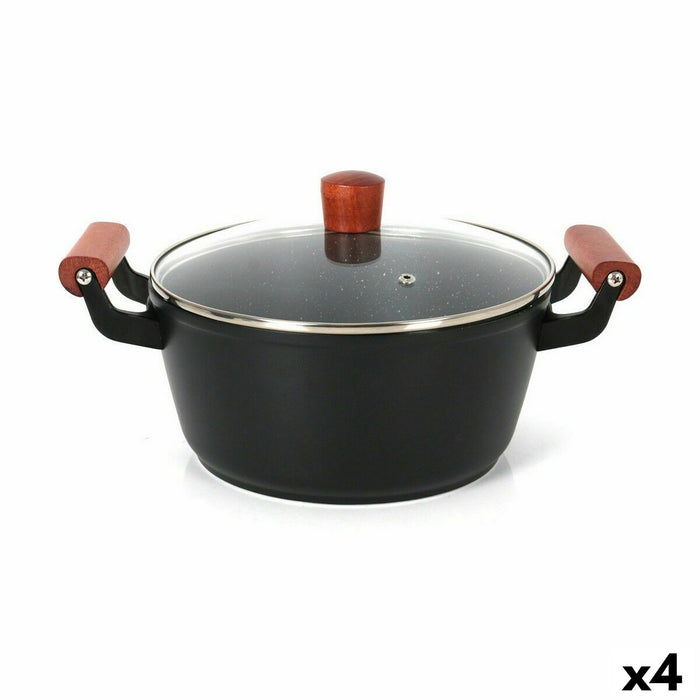 Caserolă Cu Capac de Sticlă Quttin Doha 30 x 20 x 11 cm (4 Unități)
