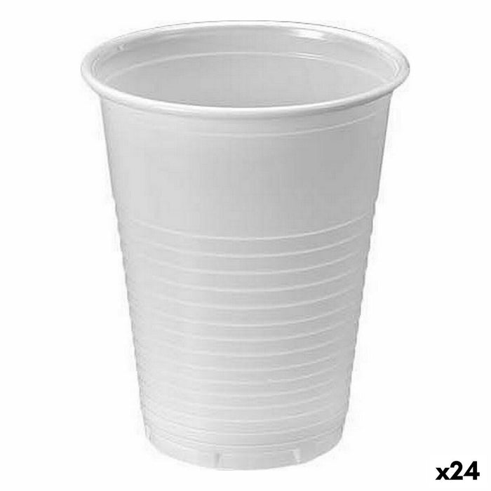 Set de pahare refolosibile Algon Alb 25 Piese 200 ml (24 Unități)