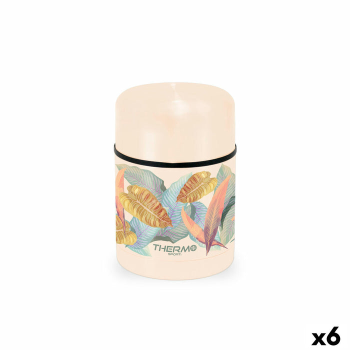 Termos pentru alimente ThermoSport Frunze Bej 600 ml (6 Unități)