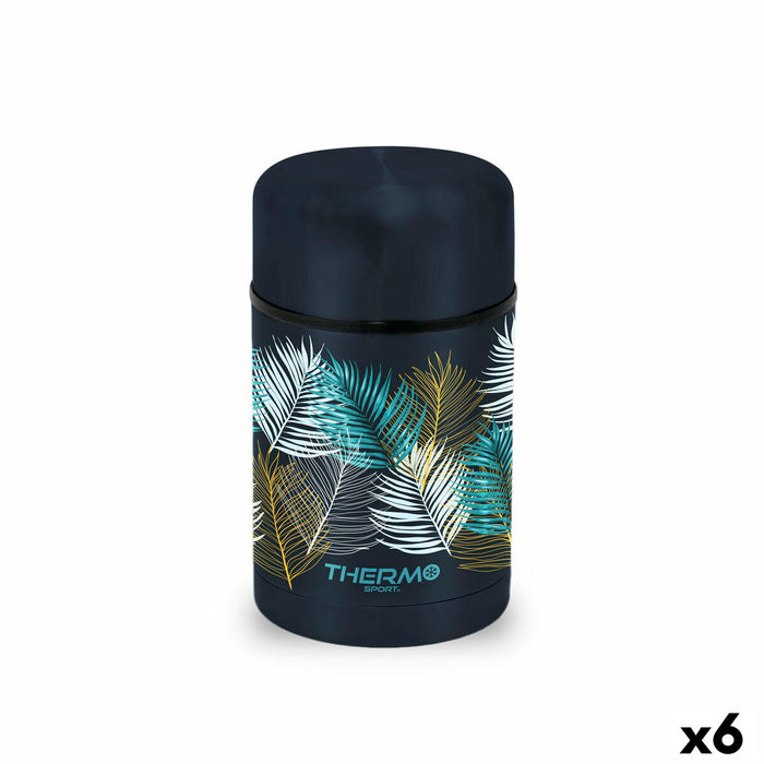 Termos pentru alimente ThermoSport Frunze Negru 750 ml (6 Unități)