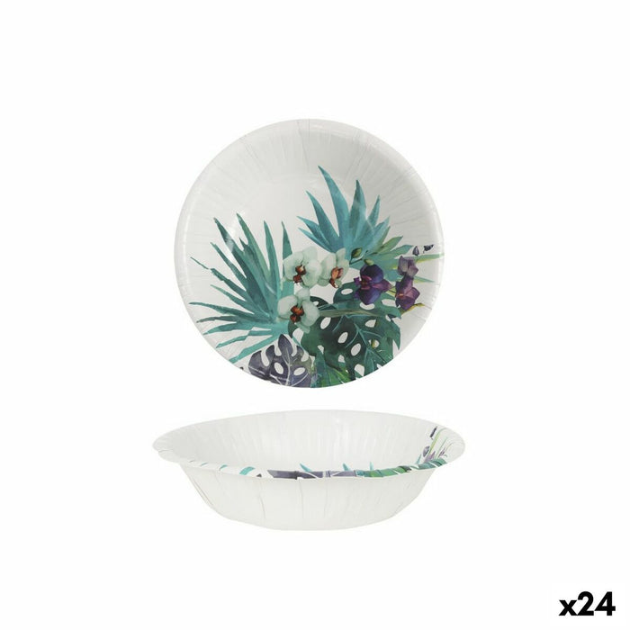 Set de farfurii Algon De unică folosință Carton Tropical 6 Piese 450 ml (24 Unități)