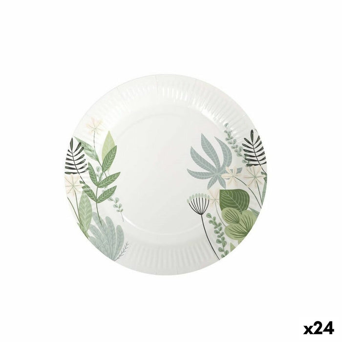 Set de farfurii Algon De unică folosință Carton Floral 8 Piese 23 cm (24 Unități)