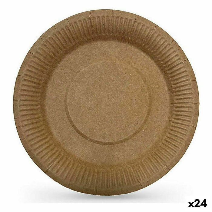 Set de farfurii Algon De unică folosință hârtie kraft 3 Piese 28 cm (24 Unități)