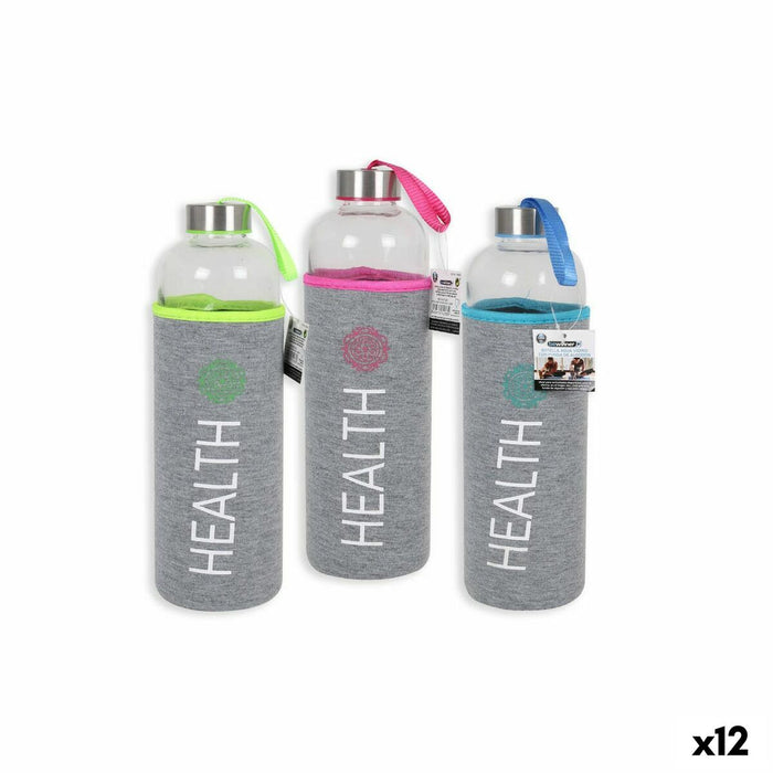 Sticlă din Sticlă cu Husă din Neopreon Bewinner Health 1 L (12 Unități)