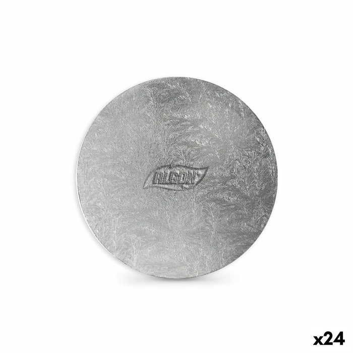 Stativ pentru prăjituri Algon Argintiu 20 x 20 x 1 cm Rotund (24 Unități)