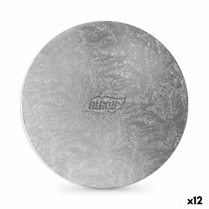 Stativ pentru prăjituri Algon Argintiu 40 x 40 x 1,5 cm Rotund (12 Unități)