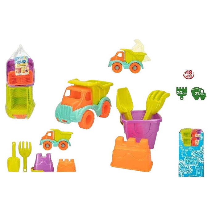 Set de jucării de plajă Colorbaby Autobasculantă 21 cm 5 Piese