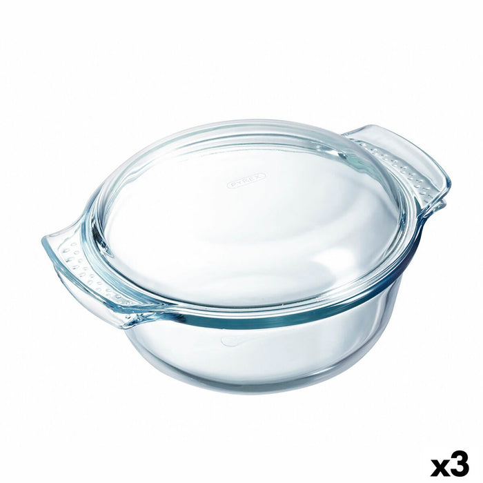 Vas pentru Cuptor Pyrex Classic Vidrio Cu Capac Transparent Sticlă 33 x 26 x 12 cm (3 Unități)