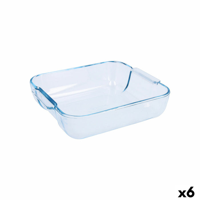 Platou pentru Servire Pyrex Classic Pătrat Transparent Sticlă 25 x 22 x 6 cm (6 Unități)
