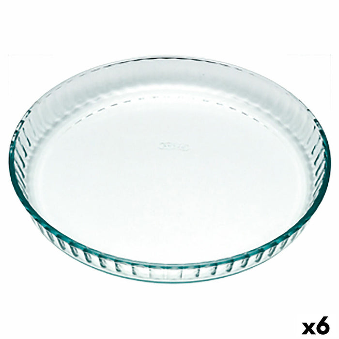 Formă pentru cuptor Pyrex Classic Rotund Plat Transparent 25 x 25 x 4 cm (6 Unități)