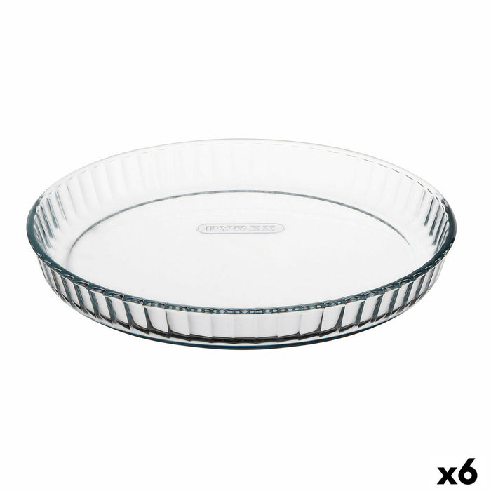 Formă pentru cuptor Pyrex Classic Vidrio Rotund Plat 27,7 x 27,7 x 3,5 cm Transparent (6 Unități)