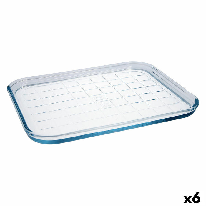 Formă pentru cuptor Pyrex Classic Vidrio Plat Transparent Sticlă 33 x 27 x 2 cm (6 Unități)