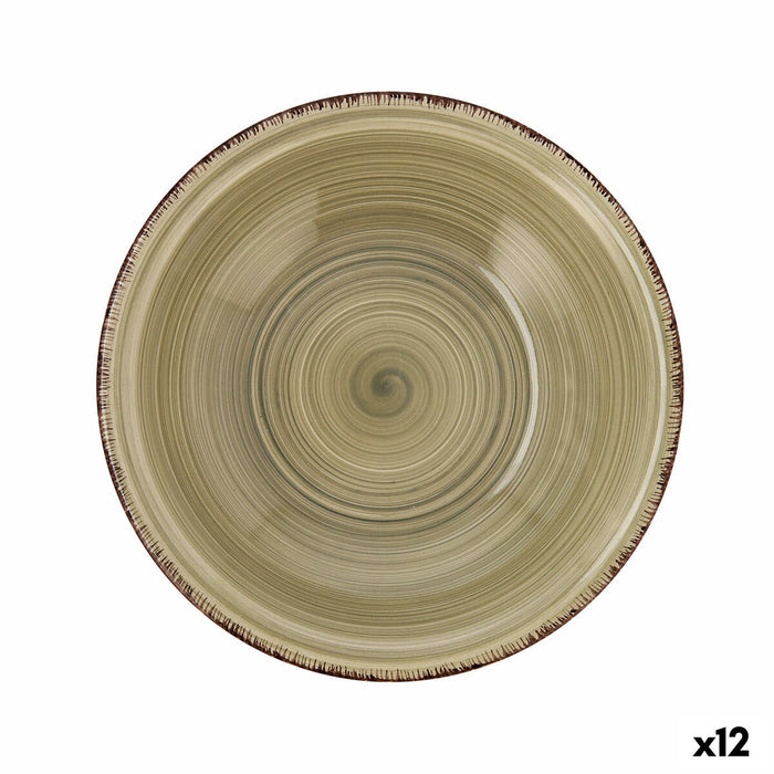 Farfurie Adâncă Quid Natura Vita Ceramică Verde (ø 21,5 cm) (12 Unități)