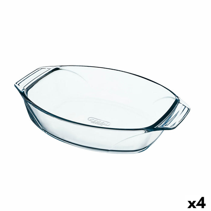 Vas pentru Cuptor Pyrex Irresistible Oval Transparent Sticlă 39,5 x 27,5 x 7 cm (4 Unități)