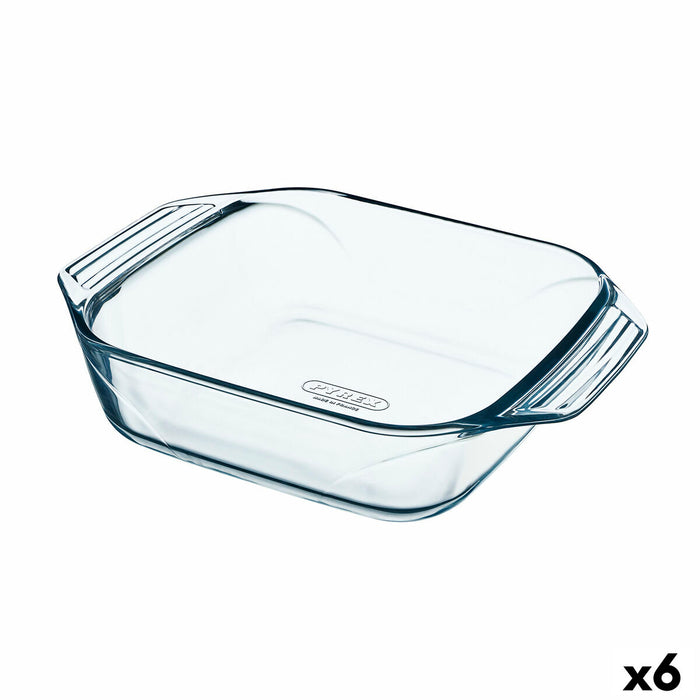 Platou pentru Servire Pyrex Irresistible Pătrat Transparent Sticlă 6 Unități 29,2 x 22,7 x 6,8 cm