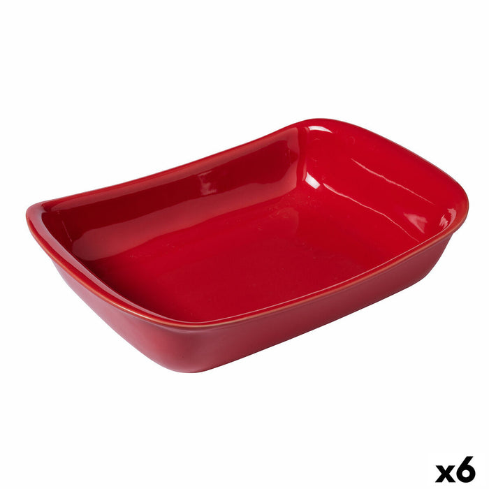 Vas pentru Cuptor Pyrex Supreme Dreptunghiular Roșu 30,2 x 20 x 7,4 cm Ceramică (6 Unități)