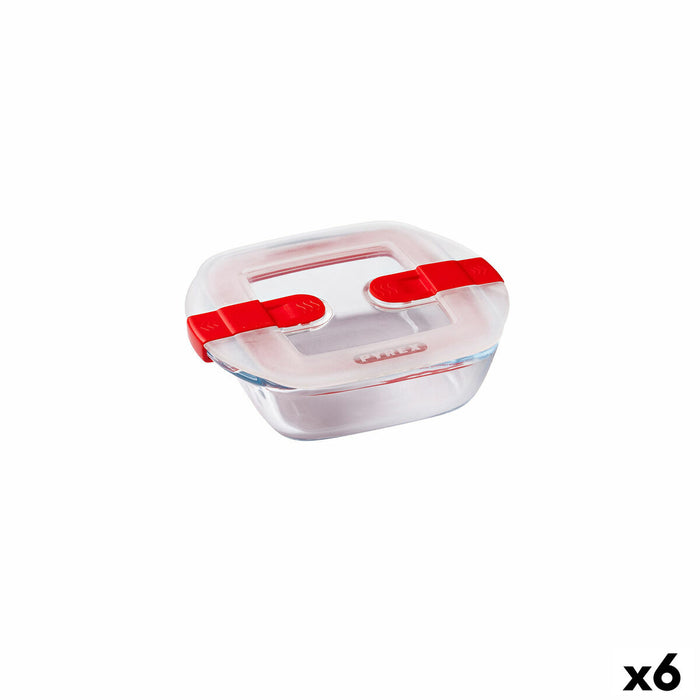 Cutie pentru prânz ermetică Pyrex Cook & Heat 15 x 12 x 4 cm 350 ml Transparent Sticlă (6 Unități)