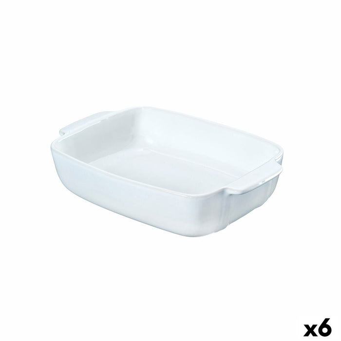 Platou pentru Servire Pyrex Signature Alb Ceramică Dreptunghiular 25 x 19 x 7 cm (6 Unități)