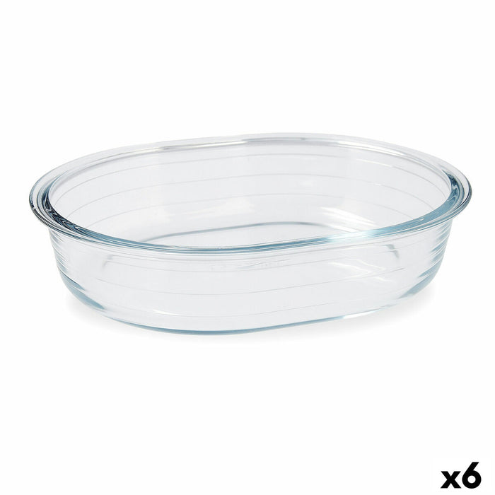 Platou pentru Servire Pyrex Classic Oval Transparent Sticlă 25 x 20 x 6 cm (6 Unități)