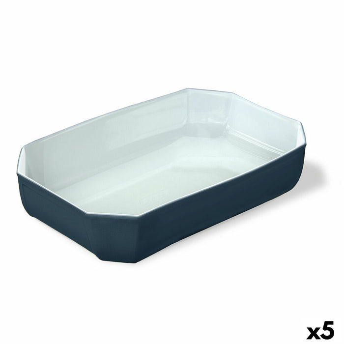 Platou pentru Servire Pyrex Color's Dreptunghiular Gri Sticlă 33 x 22 cm (5 Unități)
