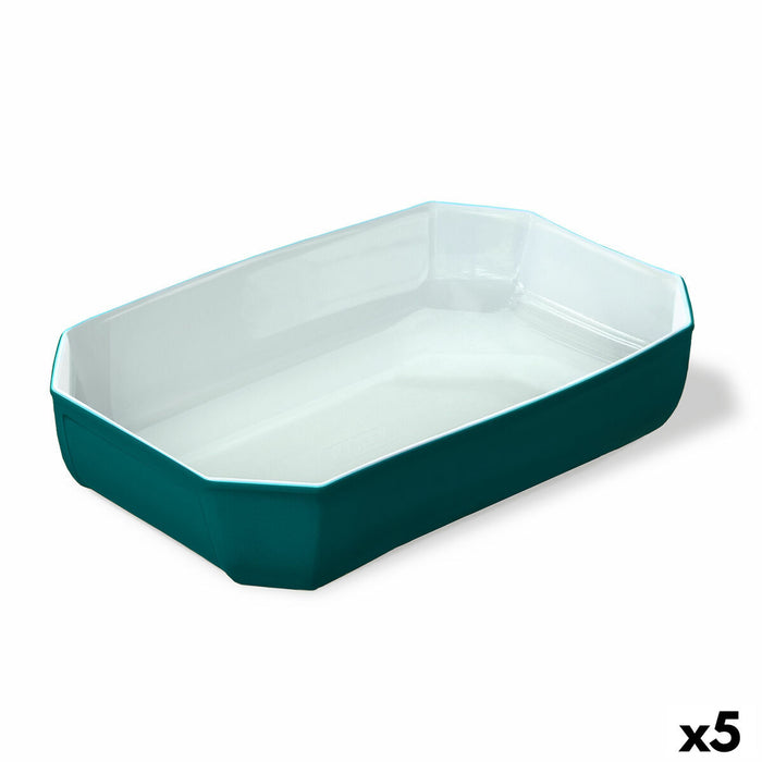 Platou pentru Servire Pyrex Color's Dreptunghiular Albastru Sticlă 33 x 22 cm (5 Unități)