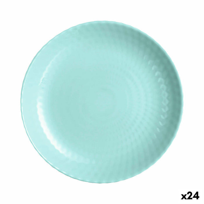 Platou Plat Luminarc Pampille Turquesa Turquoise Sticlă 25 cm (24 Unități)