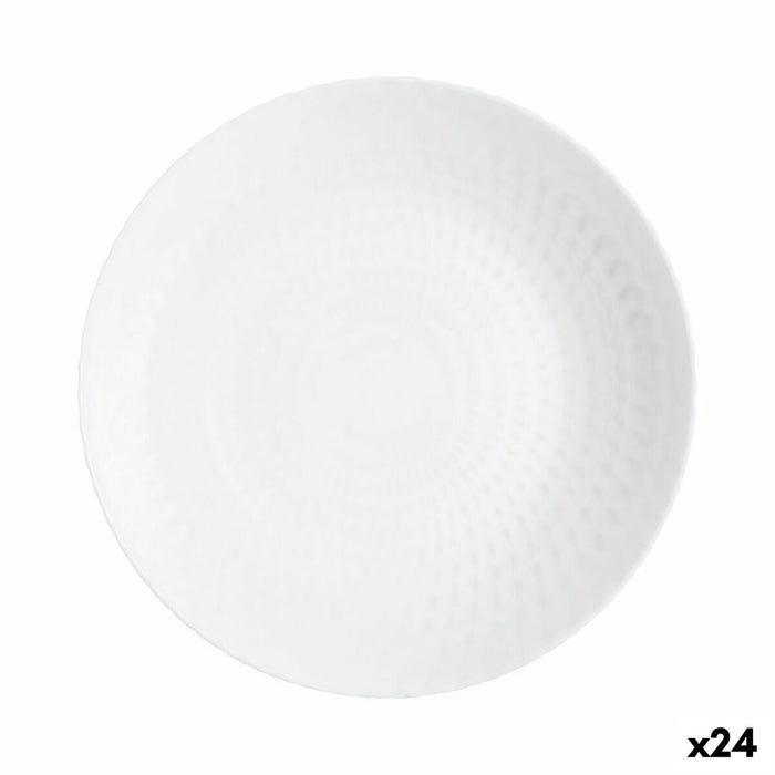 Farfurie Adâncă Luminarc Pampille Alb Sticlă (20 cm) (24 Unități)
