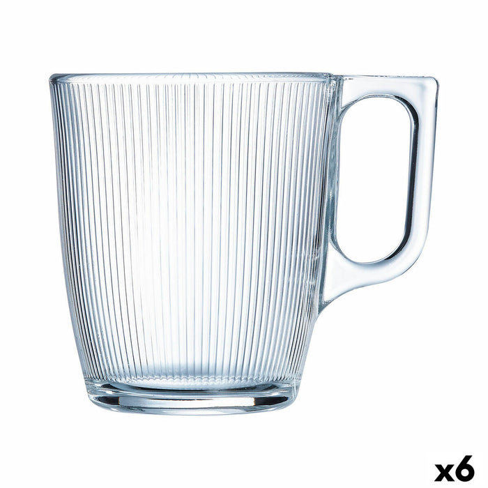 Hrnek Luminarc Stripy Mic Dejun Transparent Sticlă (250 ml) (6 Unități)