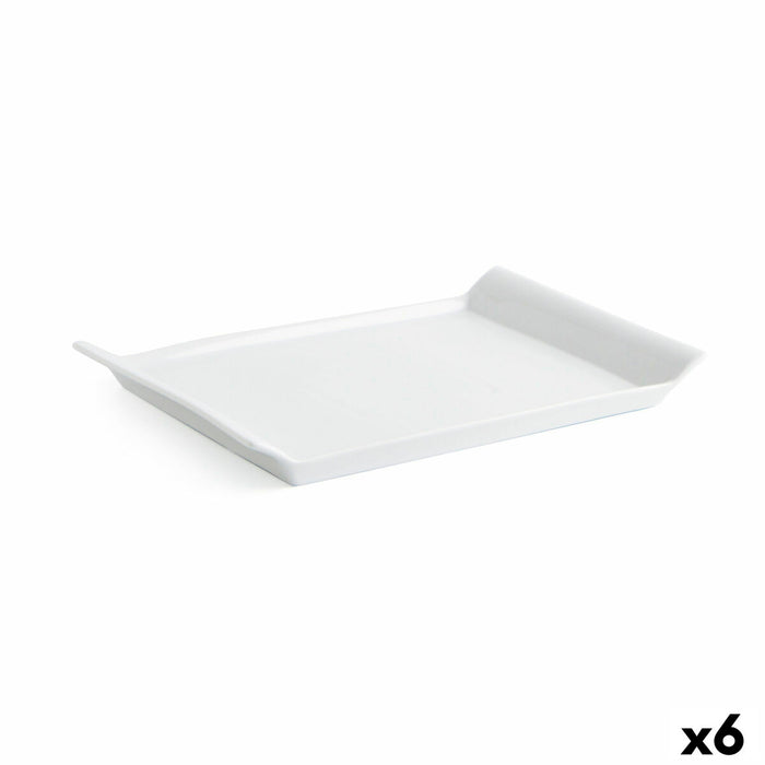 Tavă pentru gustari Quid Gastro Fresh 26 x 18 cm Ceramică Alb (6 Unități)