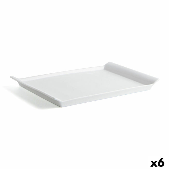 Platou pentru Servire Quid Gastro Fresh Dreptunghiular Ceramică Alb (36 x 25 cm) (6 Unități)