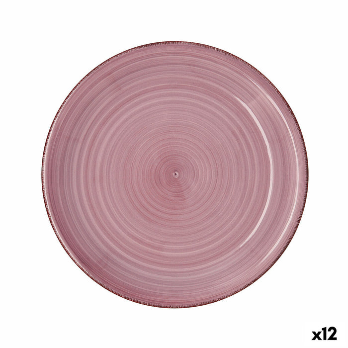 Platou Plat Quid Vita Peoni Roz Ceramică Ø 27 cm (12 Unități)