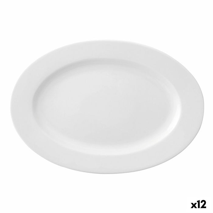 Platou Plat Ariane Prime Oval Alb Ceramică 22 x 20 cm (12 Unități)
