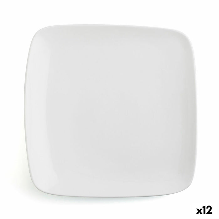 Platou Plat Ariane Vital Square Pătrat Alb Ceramică 27 x 21 cm (12 Unități)