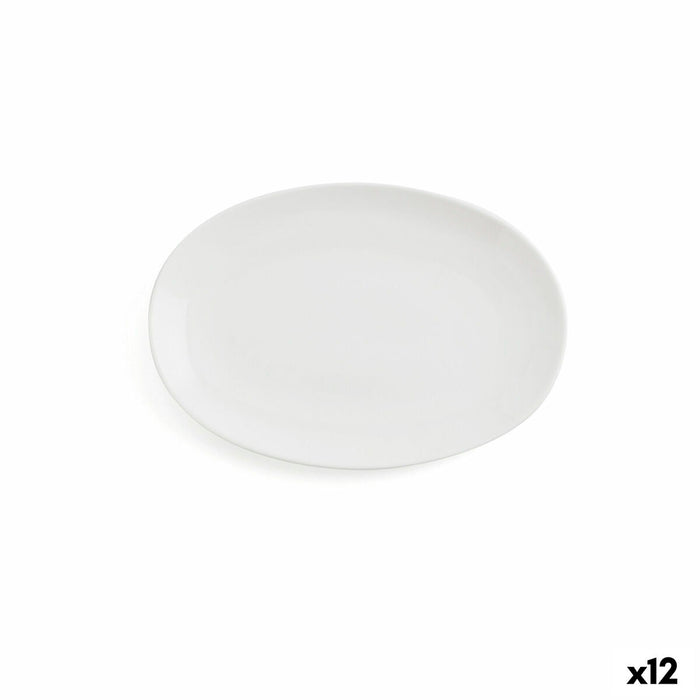 Platou pentru Servire Ariane Vital Coupe Oval Alb Ceramică Ø 21 cm (12 Unități)