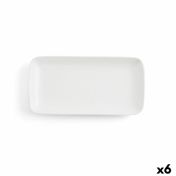 Platou pentru Servire Ariane Vital Coupe Dreptunghiular Ceramică Alb (28 x 14 cm) (6 Unități)