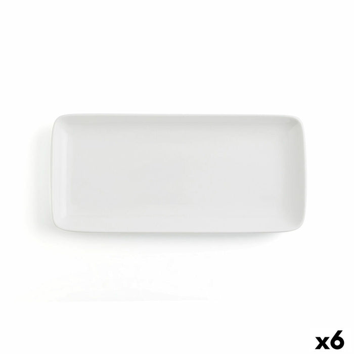 Platou pentru Servire Ariane Vital Coupe Dreptunghiular Ceramică Alb (36 x 16,5 cm) (6 Unități)
