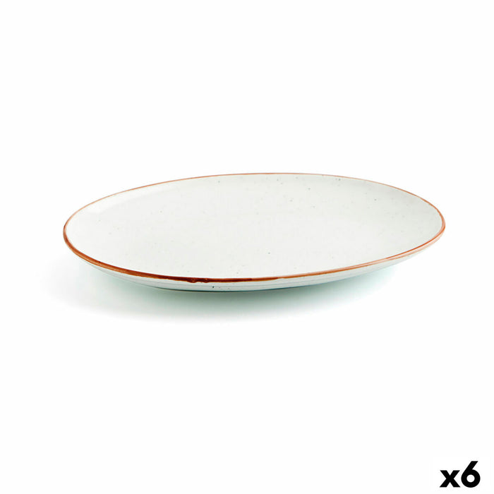 Platou pentru Servire Ariane Terra Oval Ceramică Bej (Ø 32 cm) (6 Unități)