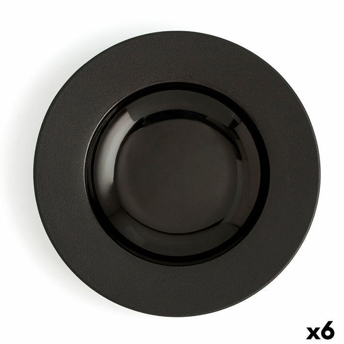 Farfurie Adâncă Ariane Antracita Negru Ceramică Ø 26 cm (6 Unități)