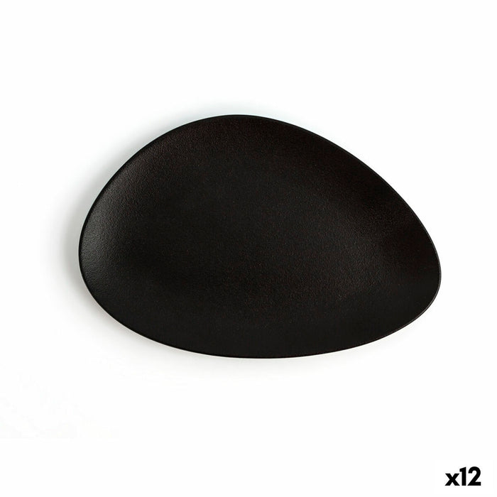 Platou Plat Ariane Antracita Triunghiular Negru Ceramică Ø 21 cm (12 Unități)