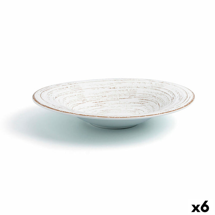 Farfurie Adâncă Ariane Tornado White Ceramică Bicolor Ø 29 cm (6 Unități)