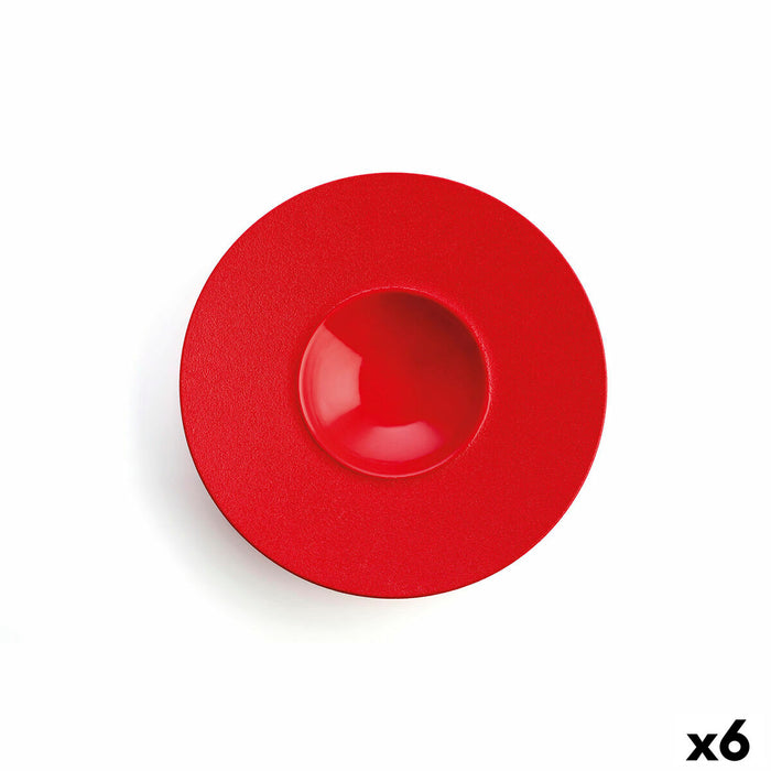 Farfurie Adâncă Ariane Antracita Ceramică Roșu (Ø 28 cm) (6 Unități)