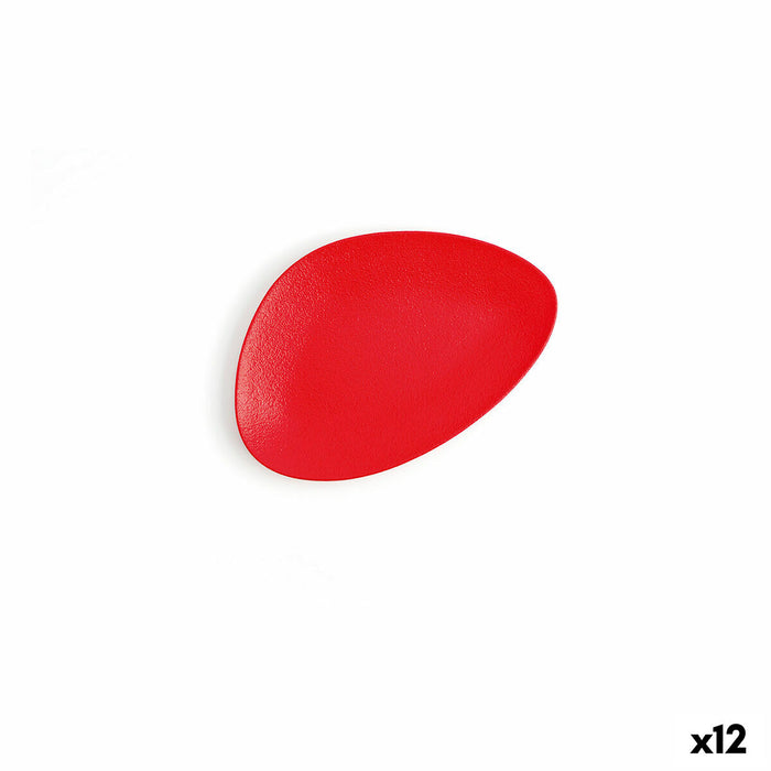 Platou Plat Ariane Antracita Triunghiular Roșu Ceramică Ø 21 cm (12 Unități)
