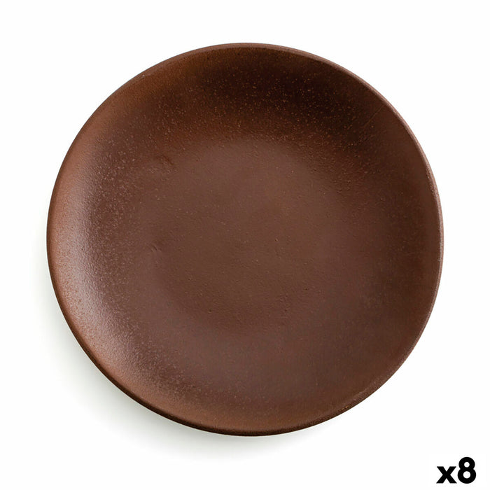 Plochá deska Anaflor Argilă arsă Ceramică Maro (Ø 29 cm) (8 Unități)